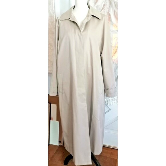 Pendleton Khaki Classic Trench Coat Removable Lining Women Size 14 - Picture 1 of 6